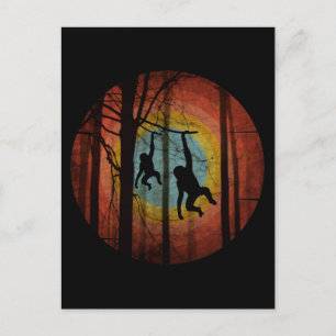 CARTE POSTALE SINGE DANS LA FORÊT BOISÉE