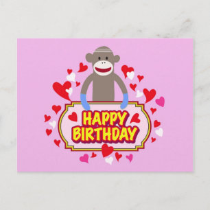 Carte Postale Singe de joyeux anniversaire