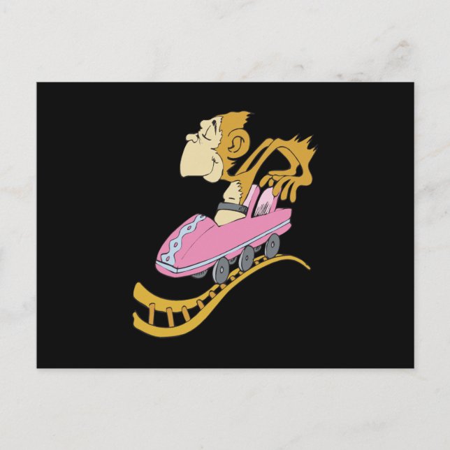 Carte Postale singe idiot dans le dessous de verre à rouleaux (Devant)