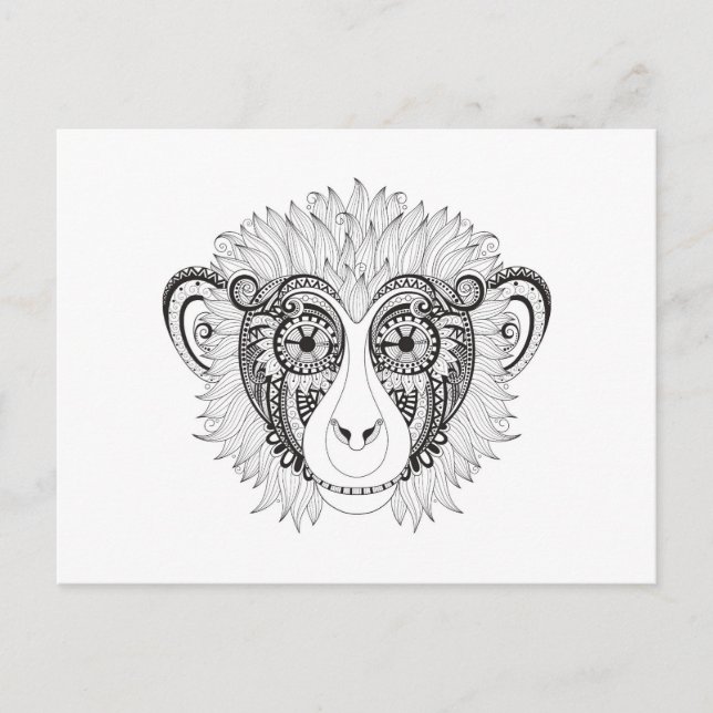 Carte Postale Singe inspiré (Devant)