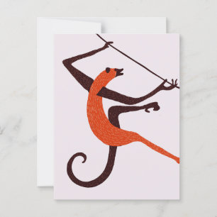 Carte Postale Singe jouant vintage