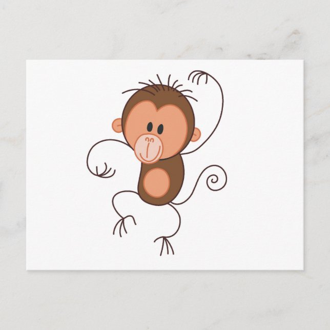 Carte Postale Singe mignon de danse (Devant)