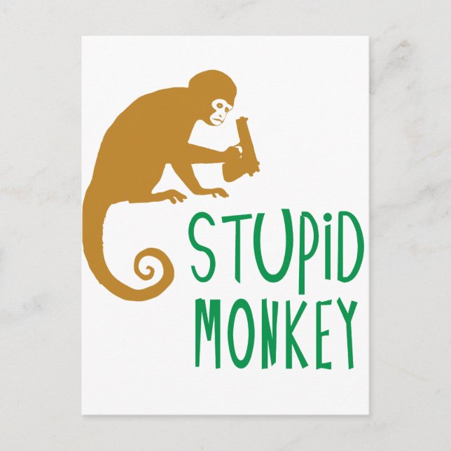 Carte Postale Singe Stupide (Devant)