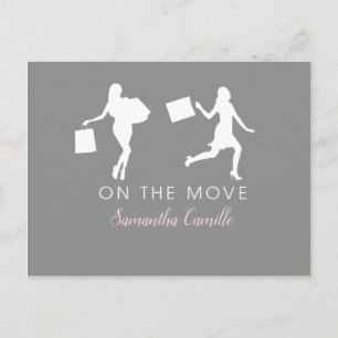 Carte Postale Single Woman Moving Announcement City Life