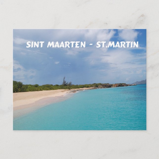 Carte Postale Sint Maarten - Scène de la plage St Martin (Devant)