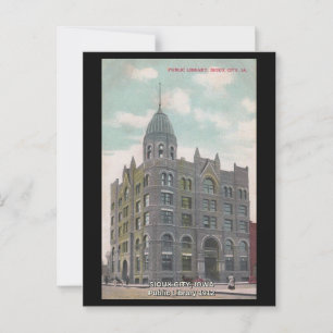 Carte Postale Sioux City Iowa, Bibliothèque publique Vintage ins