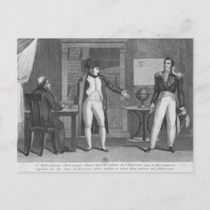 Carte Postale Sir Hudson Lowe entrant dans le bureau de Napoléon