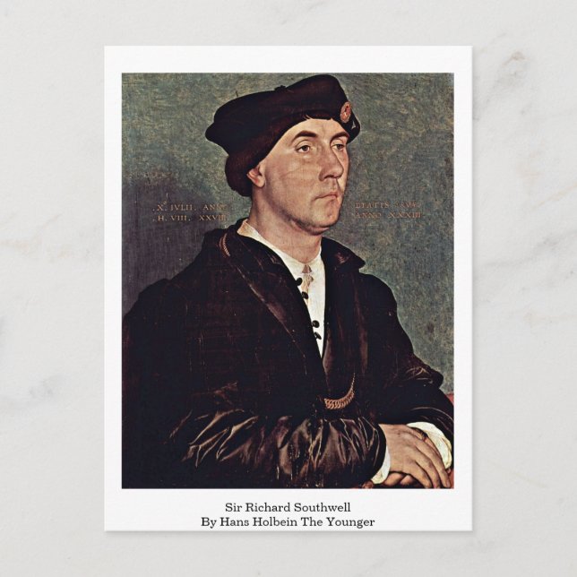 Carte Postale Sir Richard Southwell Par Hans Holbein Le Jeune (Devant)