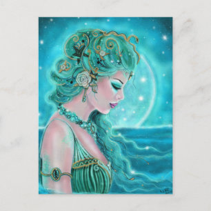 Carte Postale Sirène au Clair de Lune par Renee Lavoie