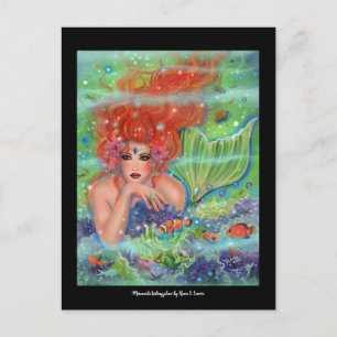 Carte Postale Sirène aux poissons tropicaux par Renee Lavoie