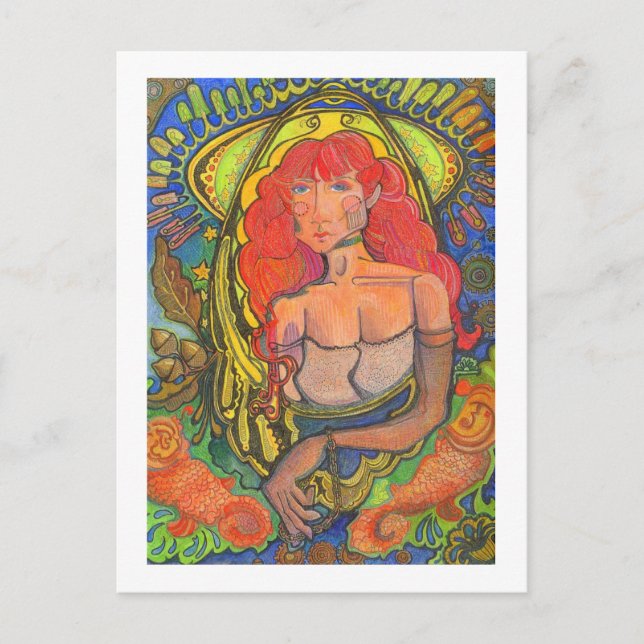 Carte Postale Sirène de Starlet Colectique avec Halo - (Devant)