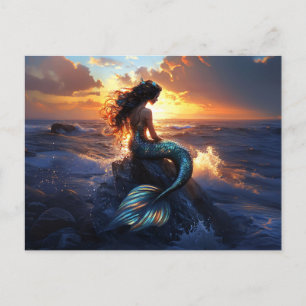 Carte Postale Sirène du coucher de soleil