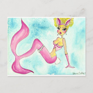 Carte Postale Sirène rose