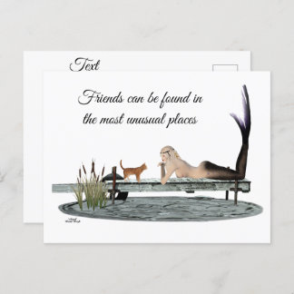 Carte Postale Sirène Sur Bateau Dock