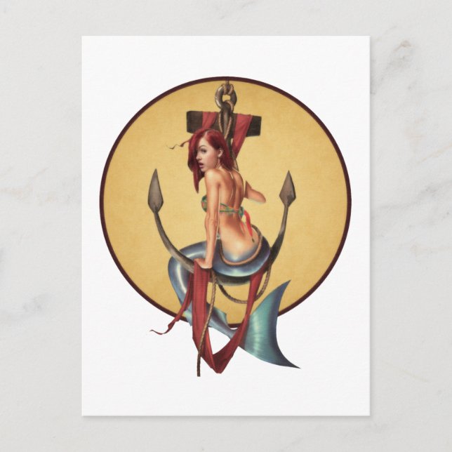 Carte Postale Sirène vintage (Devant)
