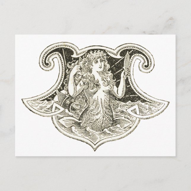 Carte Postale Sirène vintage (Devant)