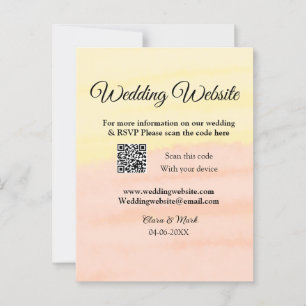 Carte Postale site web de mariage ajoutez code Q R scan ajoutez 