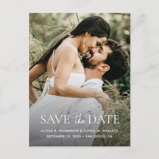 Carte Postale Site web de mariage moderne avec code QR minimalis (Devant)