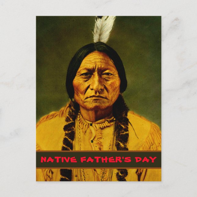 Carte Postale Sitting Bull Tribal American Native Father's Day (Devant)