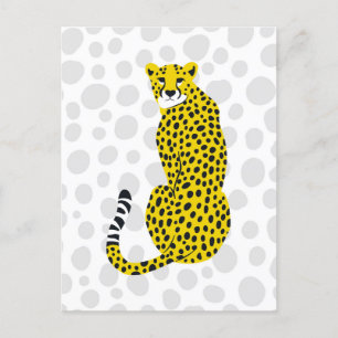 Carte Postale Sitting Wild Cheetah tacheté Big Cat Portrait 