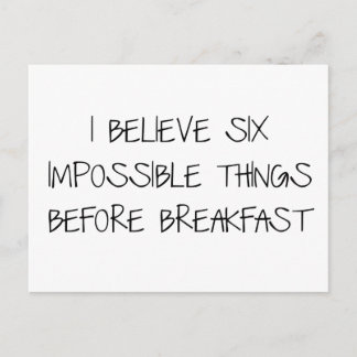 Carte Postale Six Choses Impossible Avant Le Petit Déjeuner