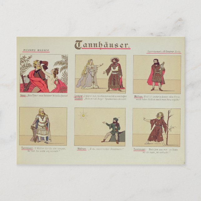 Carte Postale Six scènes liées à l'opéra "Tannhauser" (Devant)