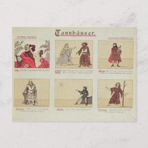 Carte Postale Six scènes liées à l'opéra "Tannhauser"