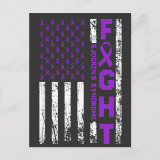 Carte Postale Sjogren's Syndrome Ribbon Fight US Flag