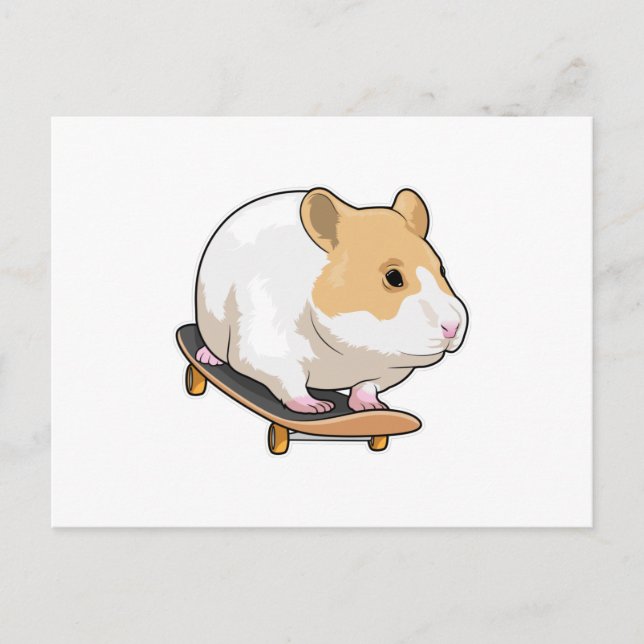 Carte Postale Skate de Hamster (Devant)