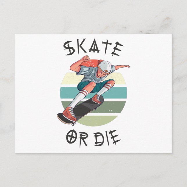 Carte Postale Skate ou die Skateboarder Garçon (Devant)