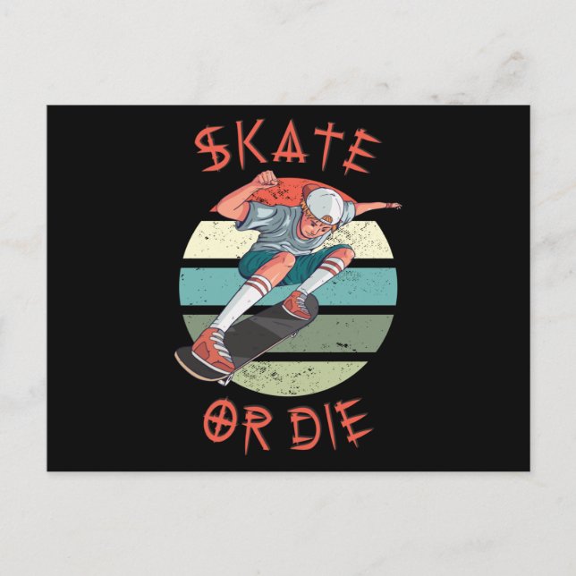 Carte Postale Skate ou die Skateboarder Garçon (Devant)