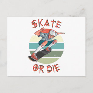 Carte Postale Skate ou meurs Skateboarder Boy