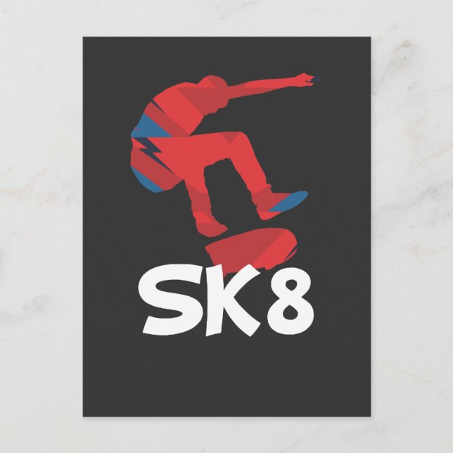 Carte Postale Skateboard Skateboard Sk8 Skater Cadeau (Devant)