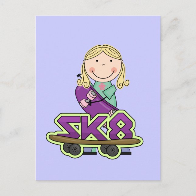Carte Postale SKATEBOARDER Sports extrêmes -Blond Girl (Devant)