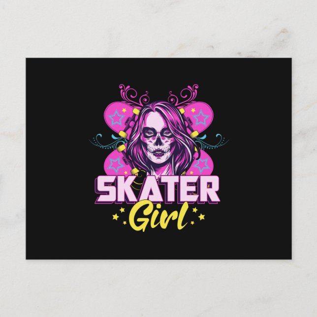 Carte Postale Skater Girl Sk8 Skateboard Girls Skateboard Idée c (Devant)