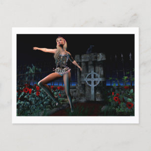 Carte Postale Skeleton girl postcard