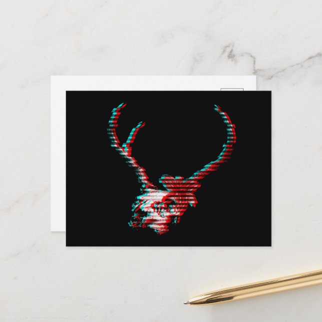 Carte Postale Skeleton Glitch (Devant/Arrière en situation)