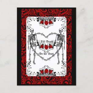 Carte Postale Skeleton gothique jusqu'à la mort nous sépare