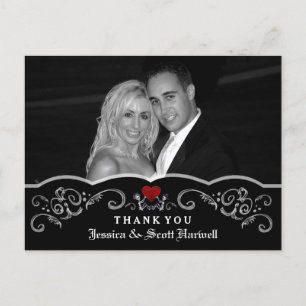 Carte Postale Skeletons Mariages d'Halloween Merci de photos du