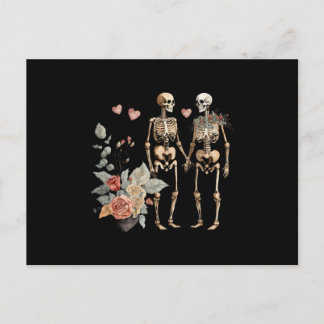 Carte Postale Skeletons Valentine vintage