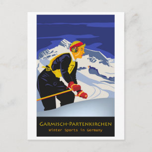 Carte Postale Ski à Garmisch-Partenkirchen, Allemagne