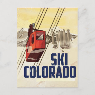 Carte Postale Ski ! Affiche de voyage vintage du Colorado