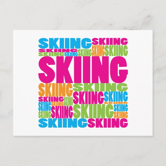 Carte Postale Ski coloré (Devant)