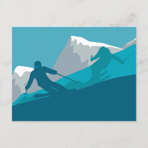Carte Postale Ski de montagne