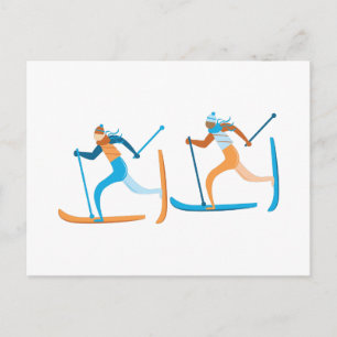 Carte Postale Ski De Neige