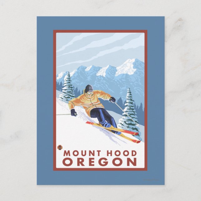 Carte Postale Ski de neige - Mount Hood, Oregon (Devant)