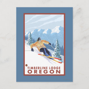 Carte Postale Ski de neige - Timberline Lodge, Oregon