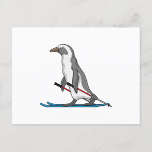 Carte Postale Ski de Penguin