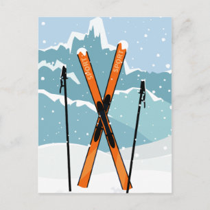 Carte postale Ski d'hiver