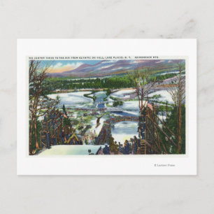 Carte Postale Ski Jumper décolle de la Ski Hill Olympique